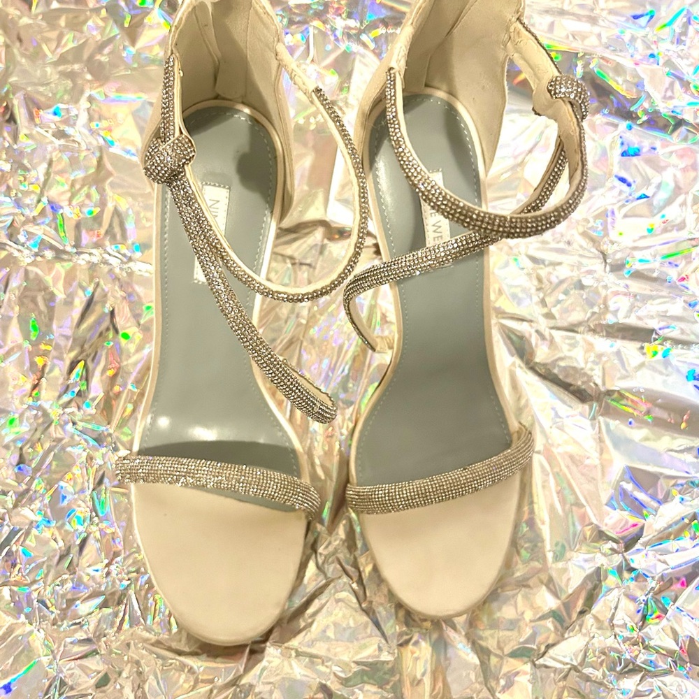 Nine West Silver Strappy Heels